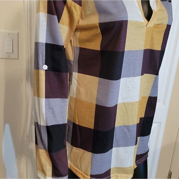 BRAND NEW PLAIT LONG SLEEVES V-NECK T-SHIRTS - Picture 9 of 16